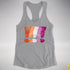 Distressed Lesbian Pride Graphic Exclamation Points Women's Racerback - Heather Grey